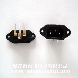 電源座3針  彎焊