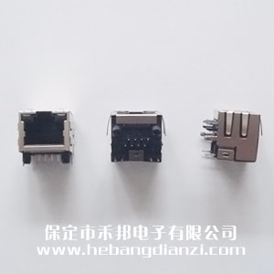 RJ45臥式網口座 帶燈 臺產優質